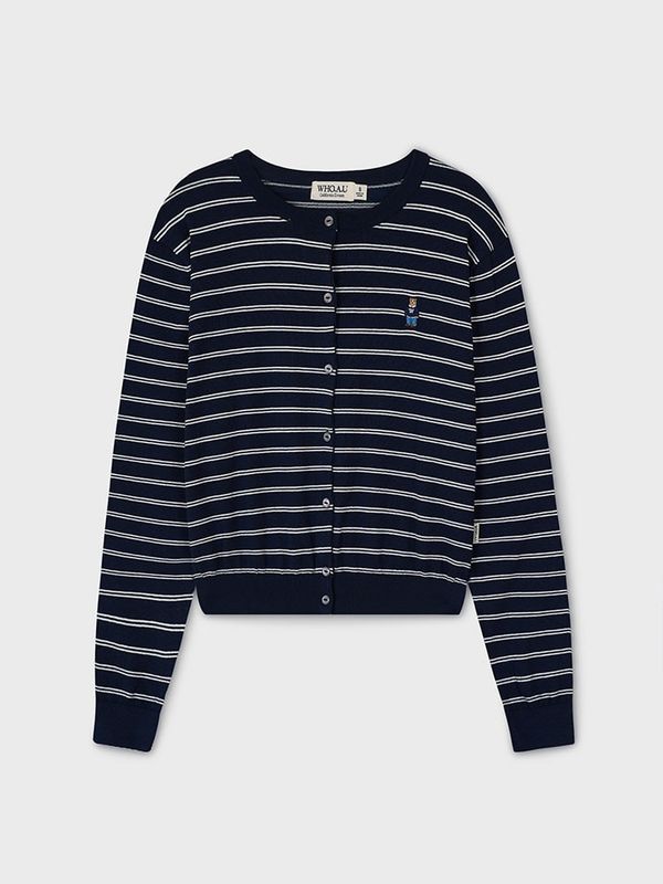 WHOAU Áo len Steve Stripe Cardigan_WHCKG2332F