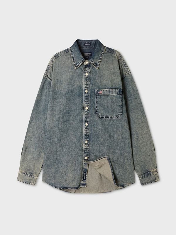 WHOAU Áo Sơ mi USA Overfit Denim Shirts(U)_WHYJGB931U