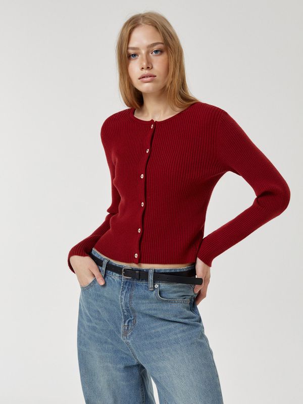 Ribbed Button Cardigan_WHCKF4742F