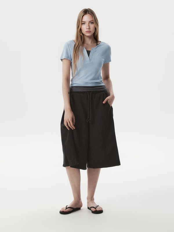 WHOAU Quần ngắn nữ Wide Bermuda shorts(F)_WHTMGB891F