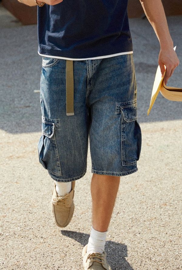 Bermuda Cargo Denim Shorts(U)