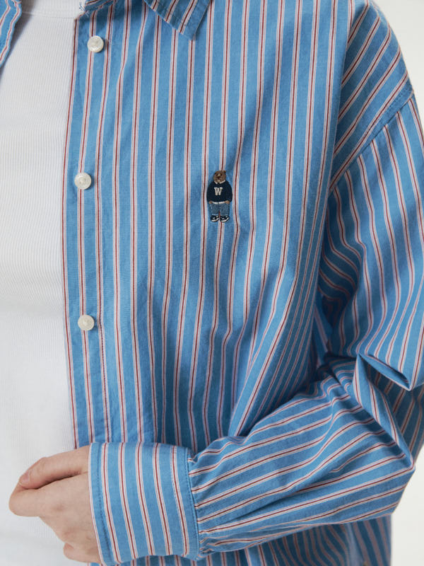 WHOAU Áo sơ mi nữ Steve Loose Fit Striped Shirts_WHYSG2311F