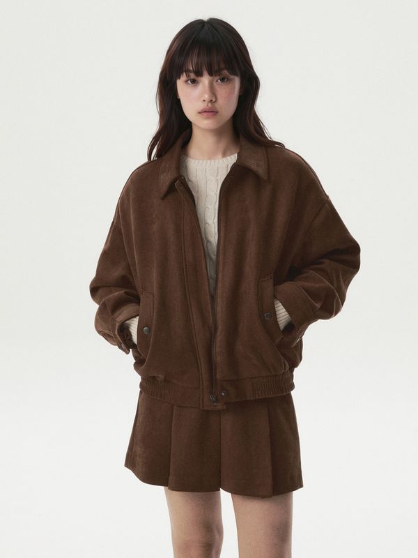 WHOAU Áo khoác Synthetic Suede Jacket_WHJKGB921F