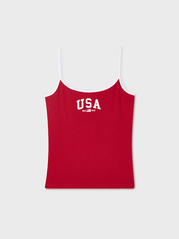 WHOAU Áo hai dây nữ USA Colorblock Sleeveless(F)_WHRNG3793F