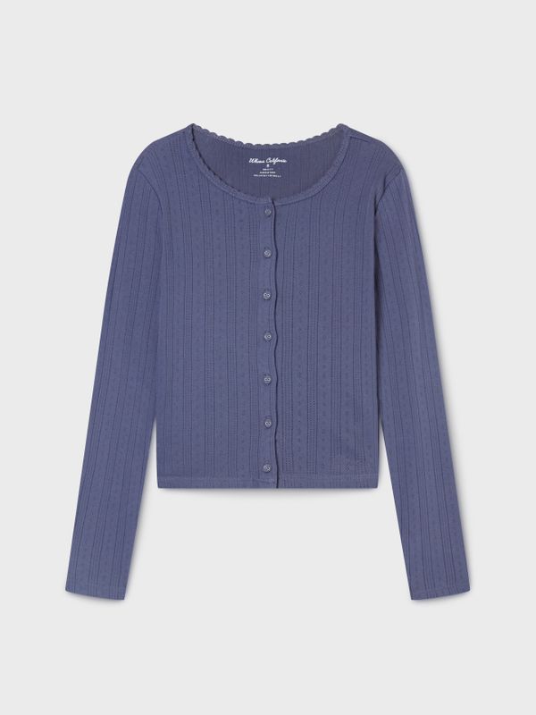 WHOAU Áo len nữ Eyelet Long Sleeve Cardigan_WHLAG2323F