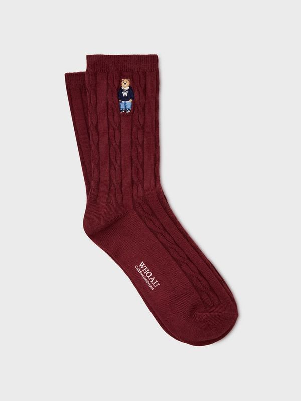 WHOAU Tất Steve Cable Socks_WHAYGBT31A
