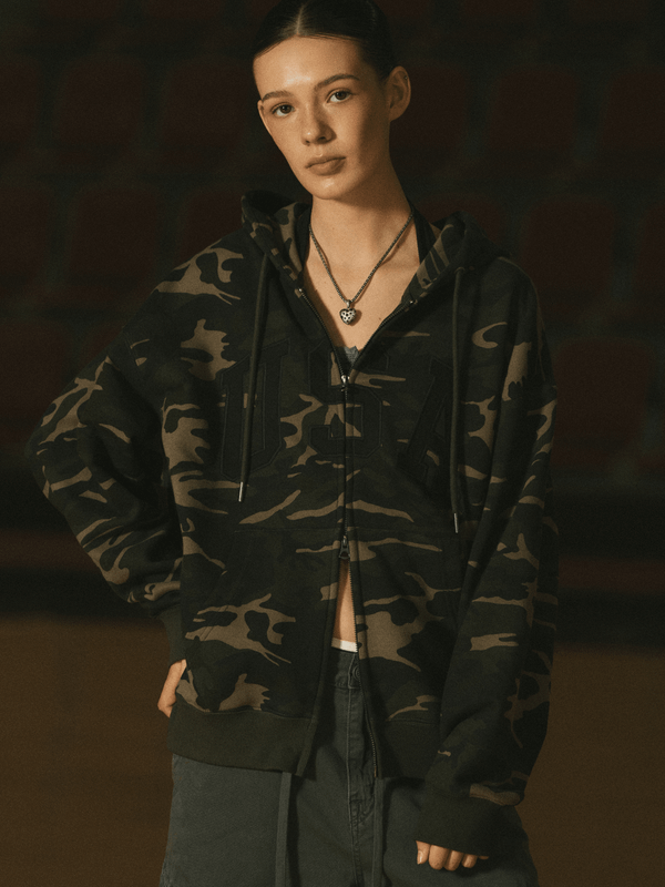 WHOAU Áo khoác Camo USA Hood Zip-up(Over-fit)_WHMZGB992U
