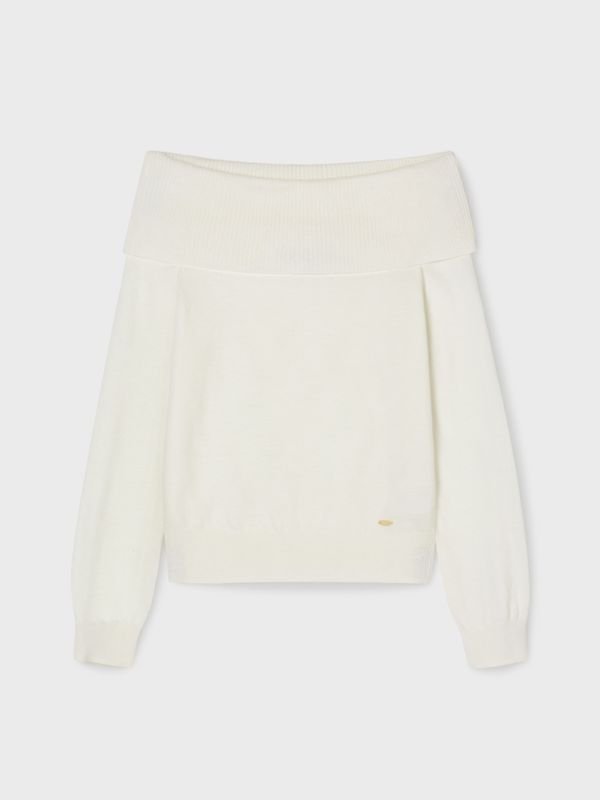 Folded Off-Shoulder Pullover