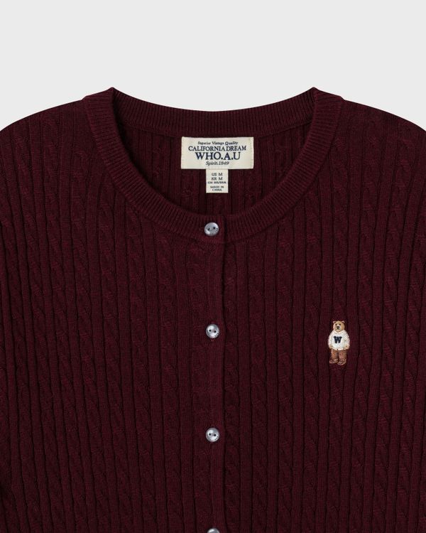 WHOAU Áo len Steve High Gauge Wool Cable Cardigan_WHCKGB912F