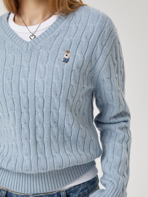 Steve Cable V-Neck Pull over_WHKAF4912F