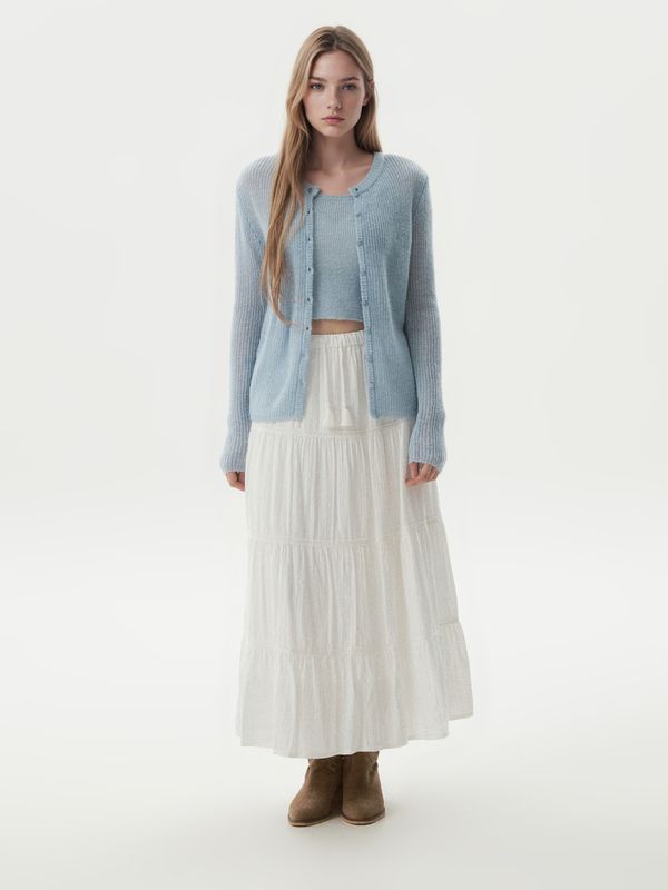 WHOAU Áo len Bustier Layered Cardigan_WHCKGB966F