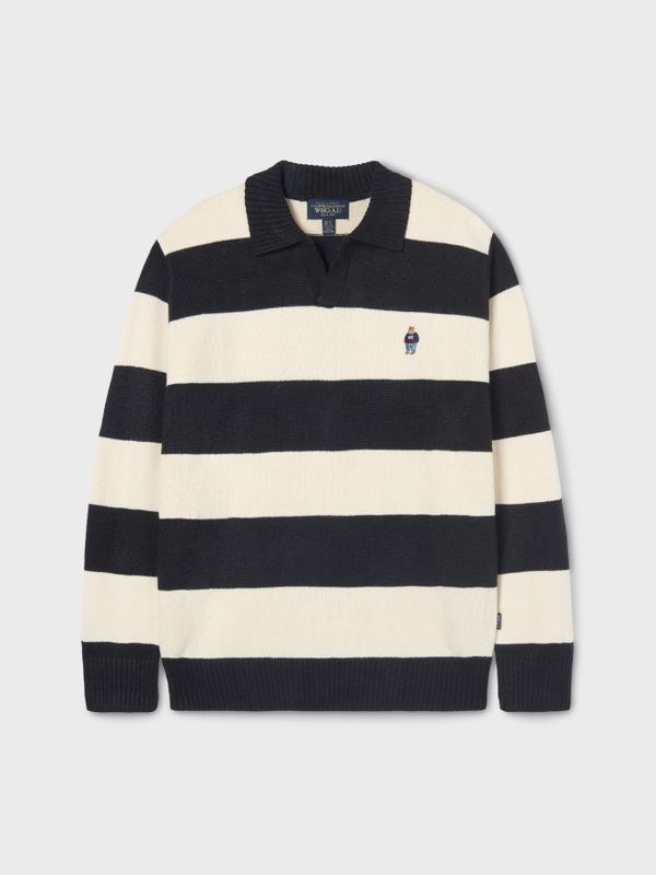 Steve Stripe Open Collar Pullover_WHKAF4922U