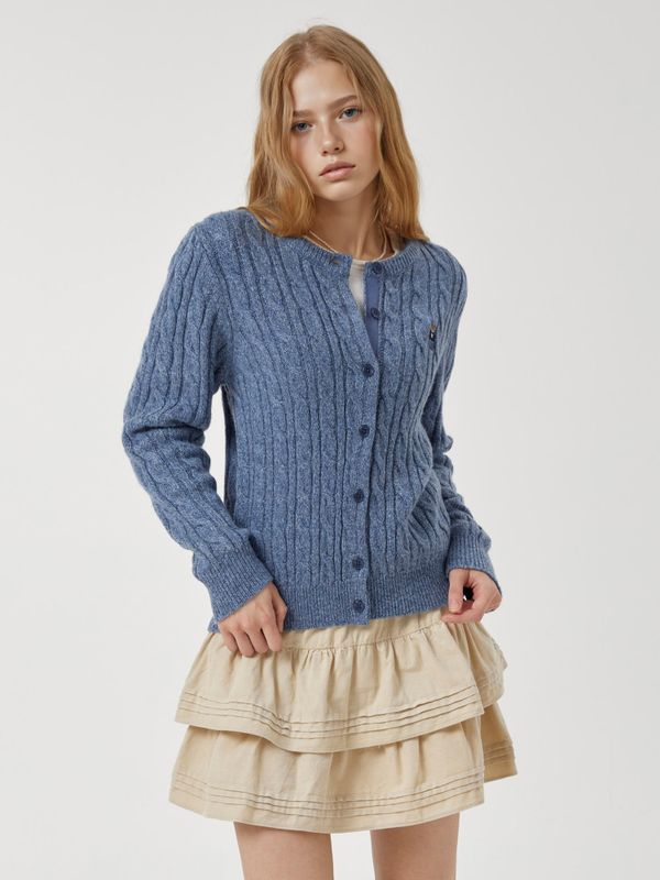 WHOAU Áo len nữ Steve Color Cable Cardigan(F)_WHCKF4902F