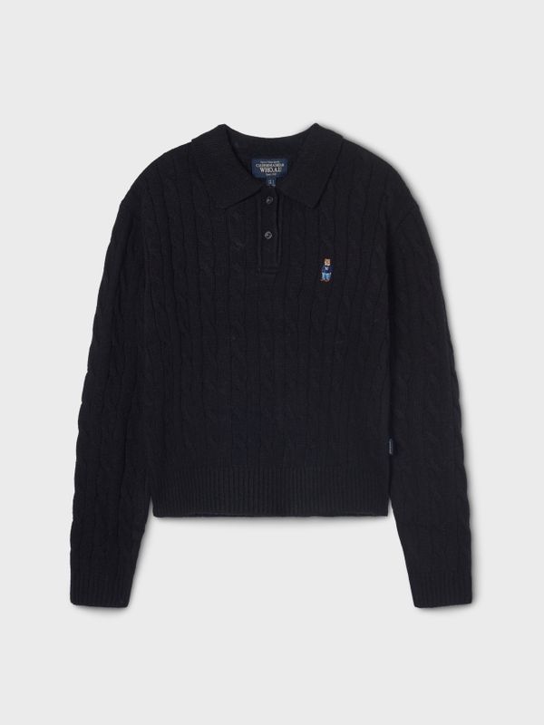 Steve Cable Button Collar Pullover_WHKAF4931F