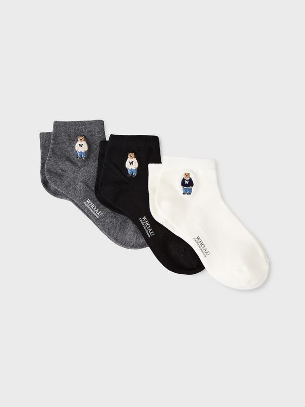 WHOAU Tất [3PACK] Steve Ankle Socks_WHAYGB912A