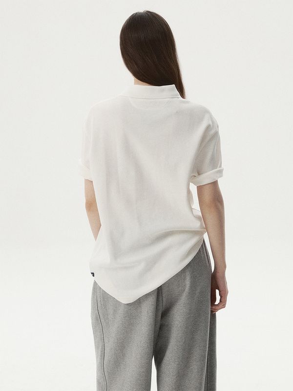 WHOAU Áo thun Steve Collar T-Shirt_WHHAG2411U