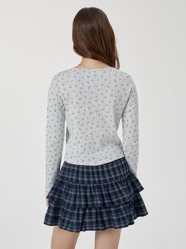 WHOAU Áo len nữ Eyelet Long Sleeve Cardigan_WHLAG2323F