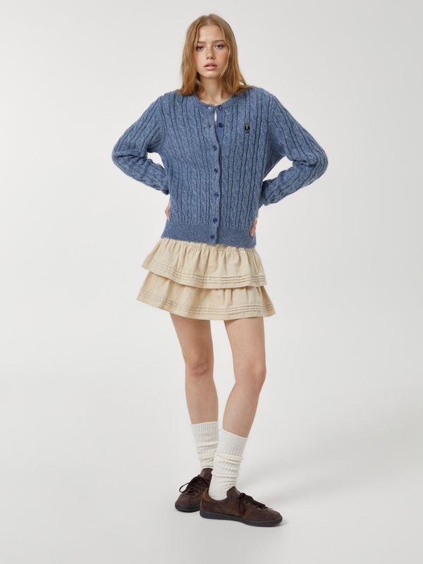 WHOAU Áo len nữ Steve Color Cable Cardigan(F)_WHCKF4902F