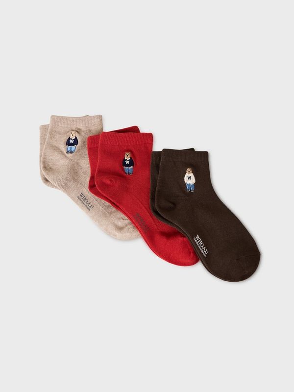 WHOAU Tất [3PACK] Steve Ankle Socks_WHAYGB912A