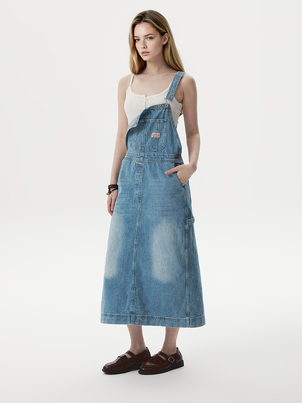 WHOAU Yếm nữ Cool Denim Overalls One piece_WHOJG2531F