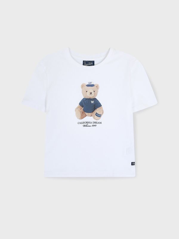 WHOAU Áo thun nữ Bear Photo Crop T-shirt[B]_WHRPG2451F