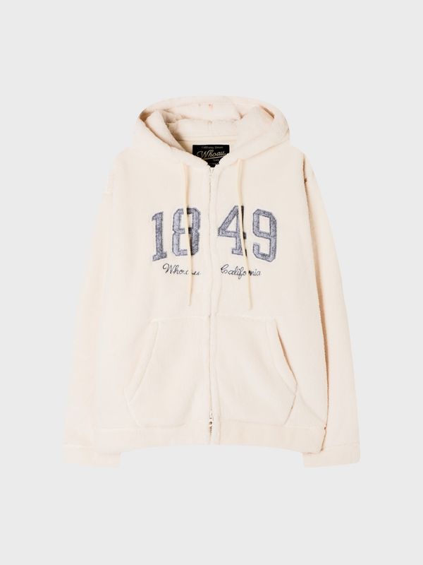 WHOAU Áo khoác lông cừu Signature Furfleece Patch Hood Zip-up_WHMZGBV11U
