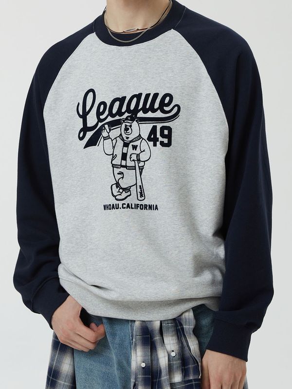 WHOAU Áo nỉ unisex Steve Raglan Sweatshirt_WHMWF4931U