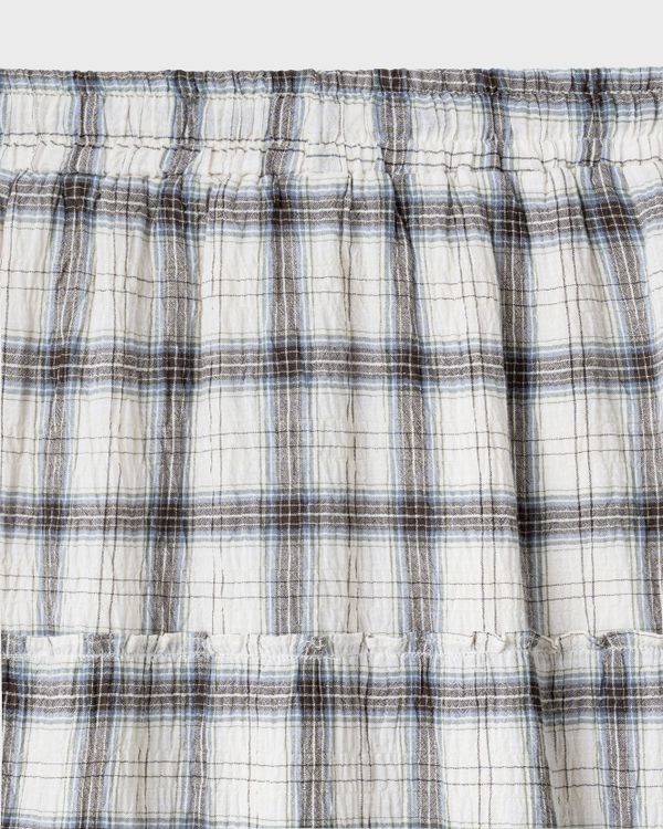 WHOAU Chân váy Meichan Asymmetric Long Plaid Skirt_WHWHG2573B