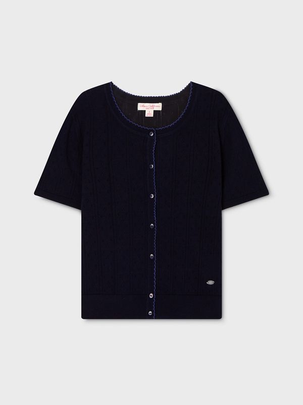 WHOAU Áo Cardigan Punching Skashi Short Sleeve Cardigan_WHCKG2522F