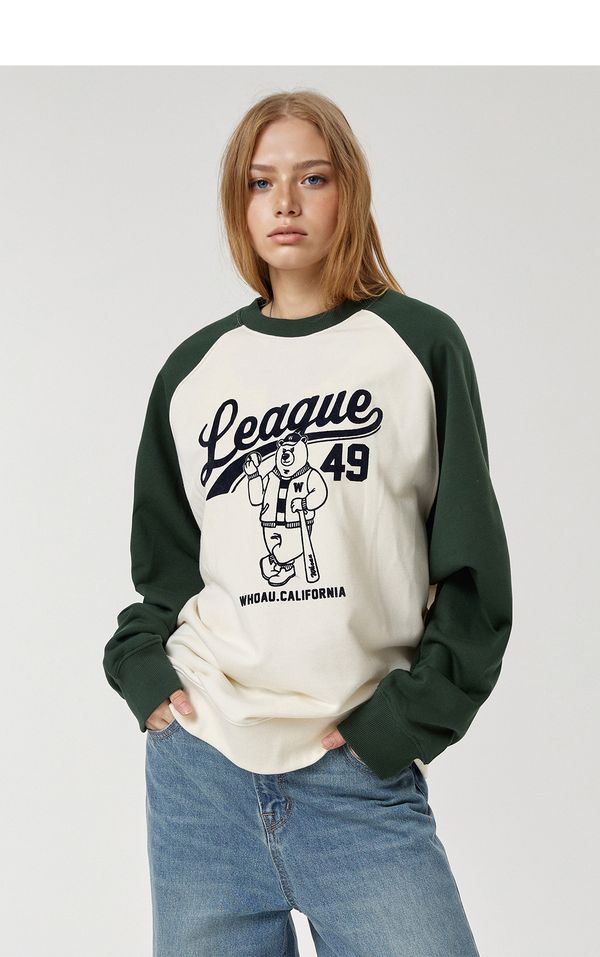 WHOAU Áo nỉ unisex Steve Raglan Sweatshirt_WHMWF4931U