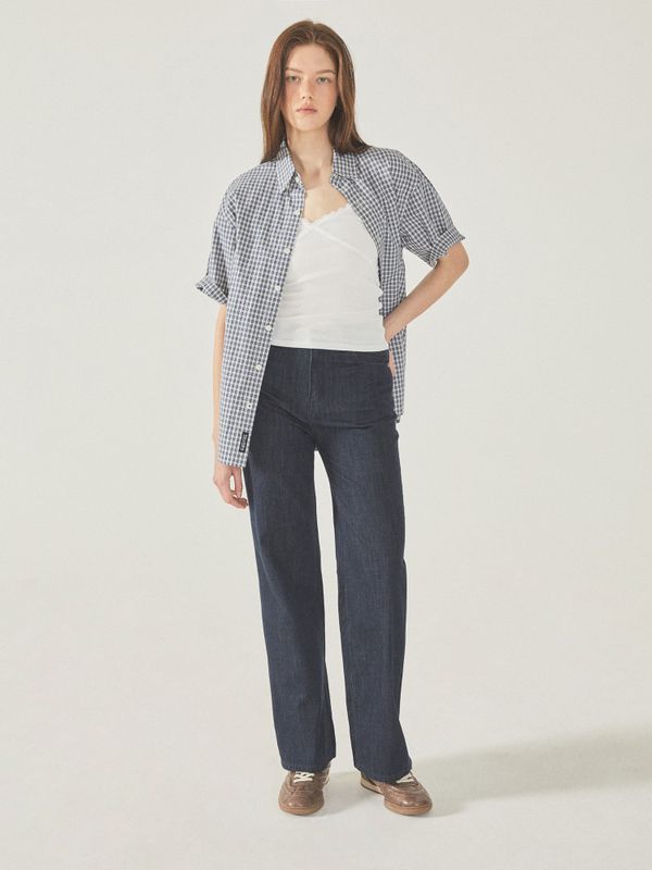 Short Sleeve Check Shirts_WHYWF2513U