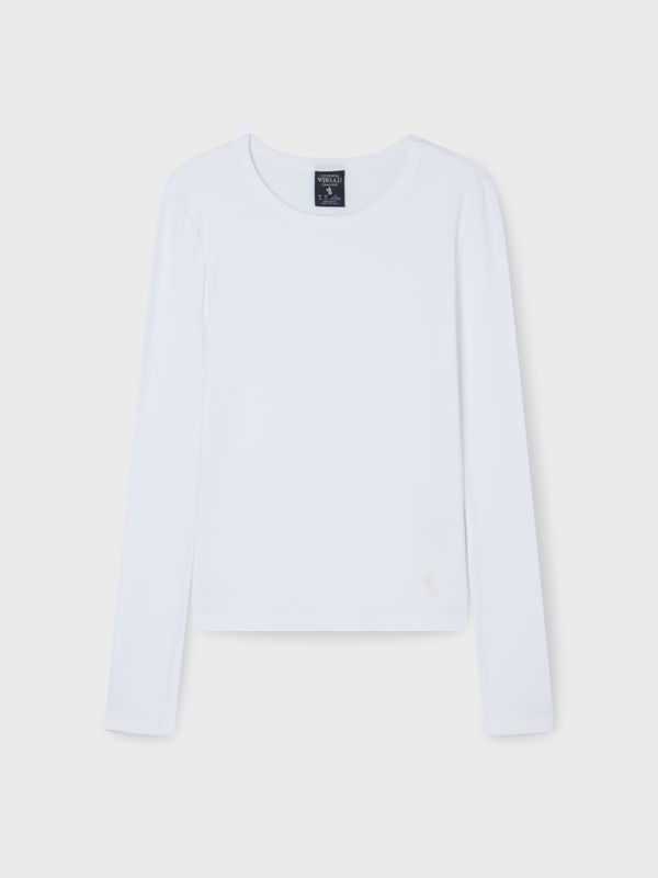 WHOAU Áo thun gân tay dài nữ Ribbed Long Sleeve T-shirt_WHLAG2321F