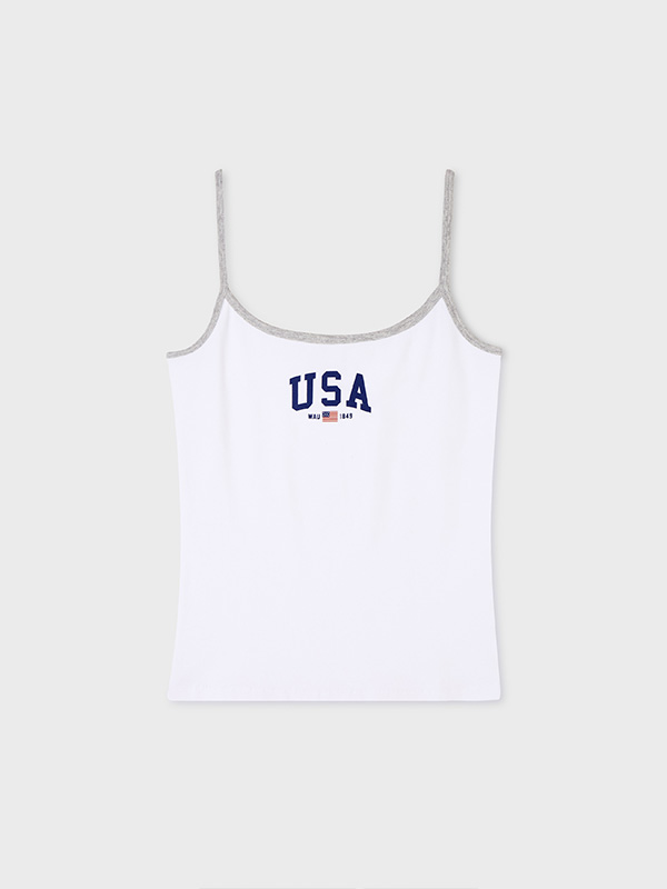 WHOAU Áo hai dây nữ USA Colorblock Sleeveless(F)_WHRNG3793F