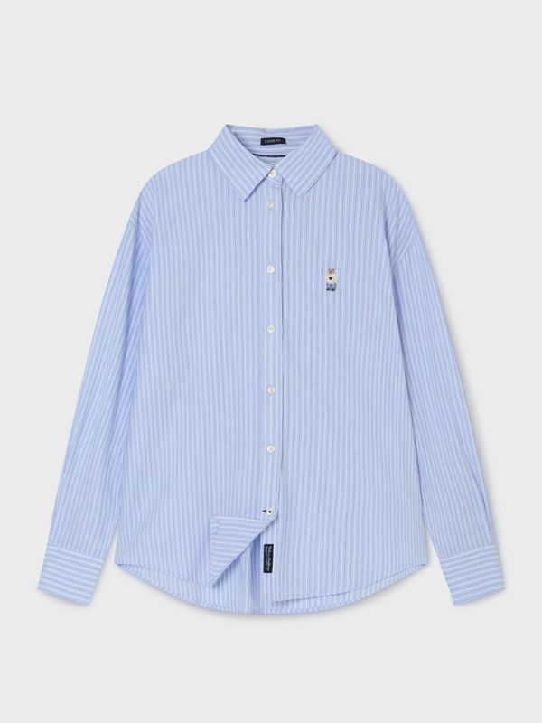 WHOAU Áo sơ mi nữ Steve Loose Fit Striped Shirts_WHYSG2311F