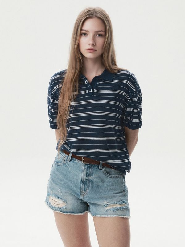 WHOAU Áo thun nữ Multi-Collar Pullover_WHKAG2522F