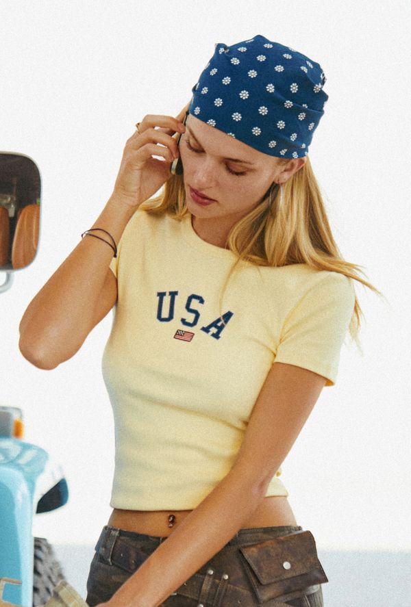 USA Ribbed Short-sleeve T-shirt